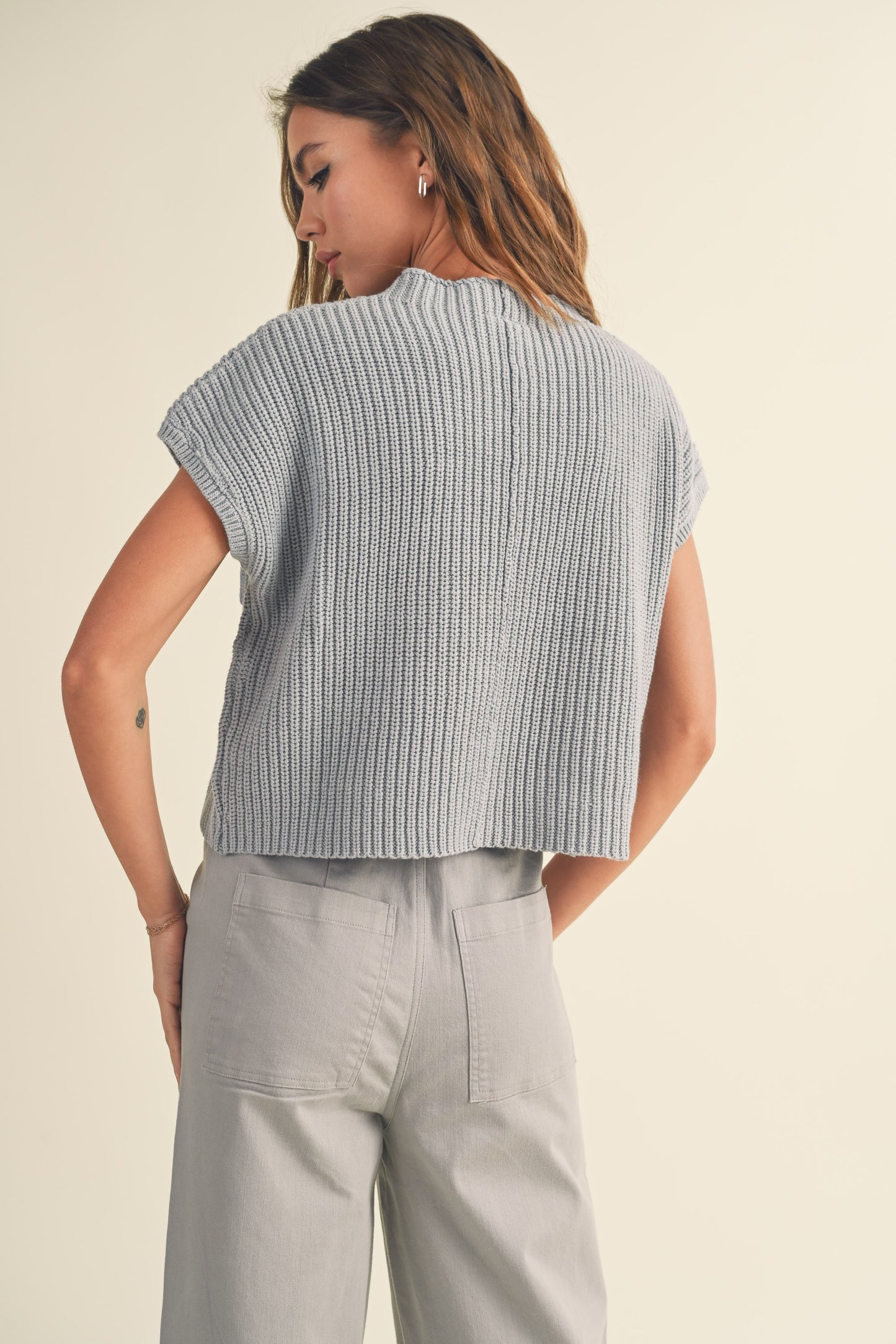 High Neck Sweater Knit Top