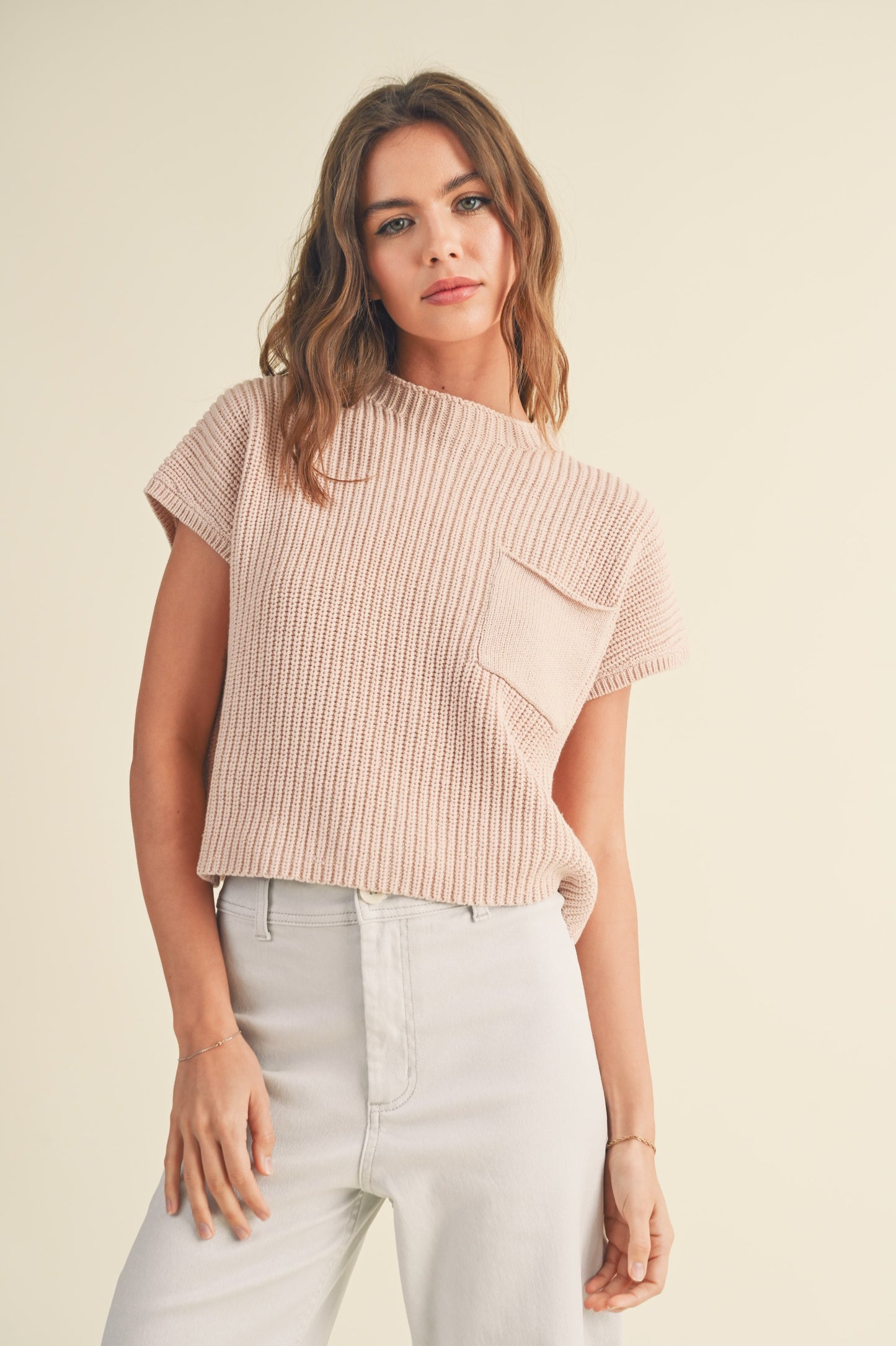 High Neck Sweater Knit Top