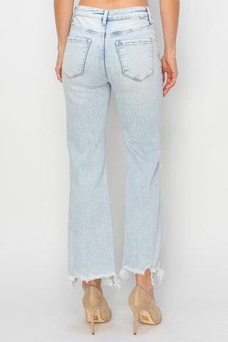RISEN High Rise Straight Crop Jeans