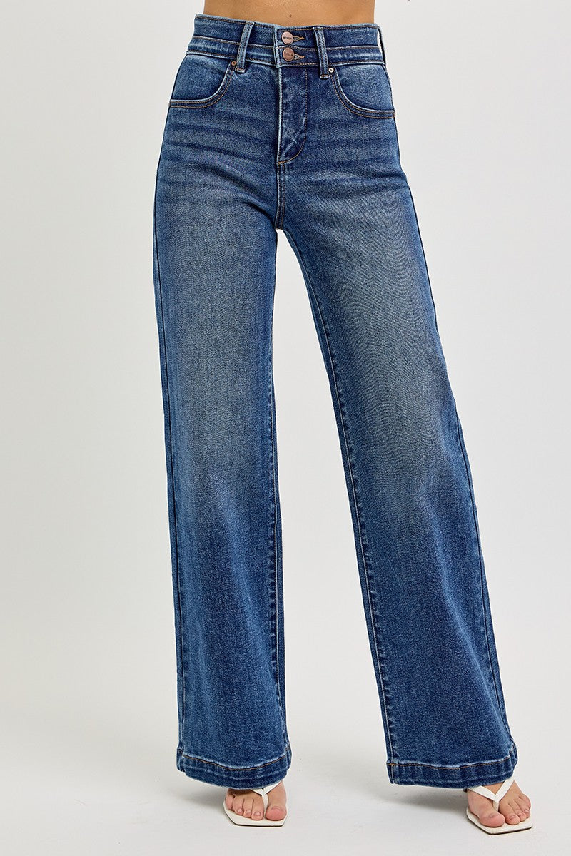 RISEN Tummy Control High Rise Wide Leg