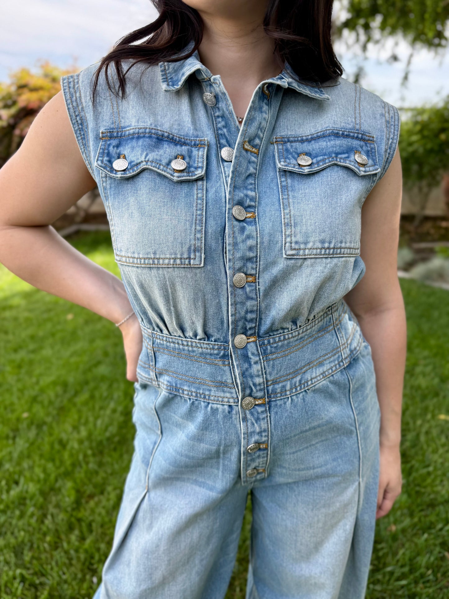 The Savannah Denim Jumpsuit