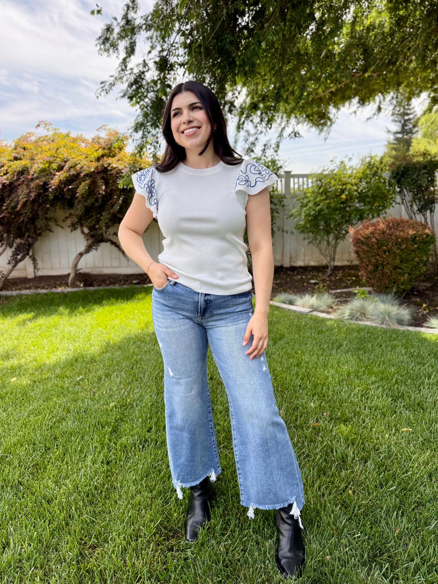 RISEN Ankle Flare Jeans