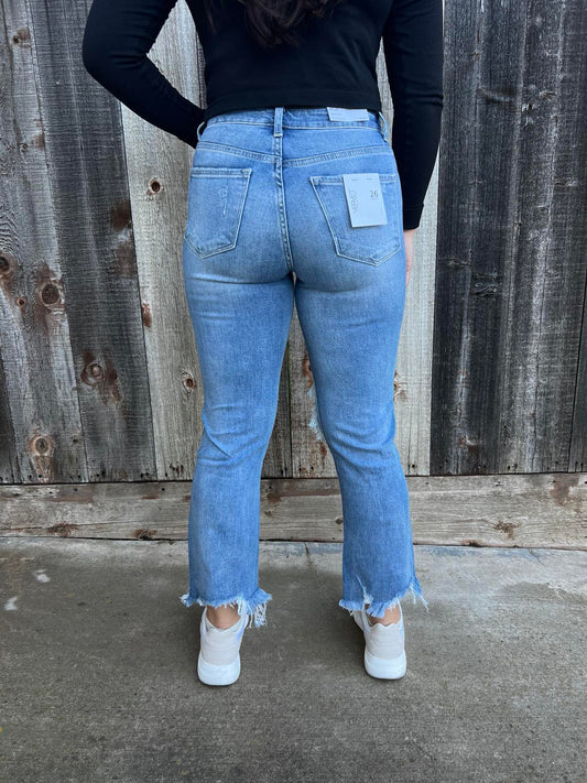 VERVET Bella High Rise Cropped Flare