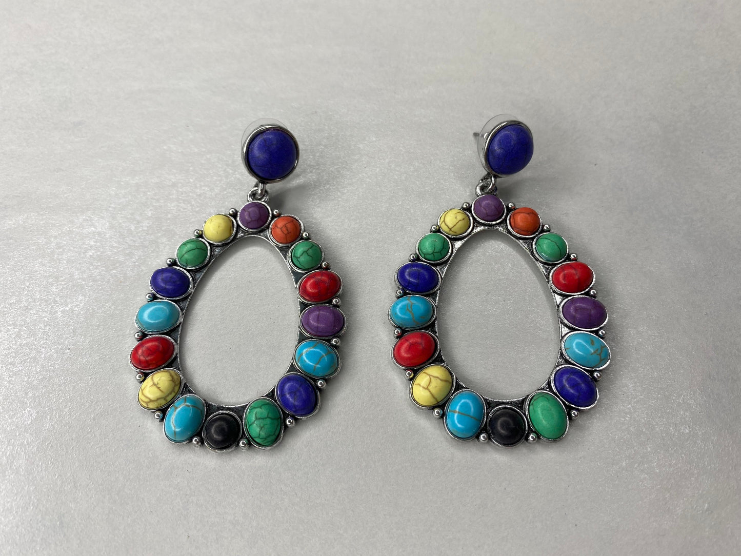 Multicolor Hoop Dangle Earrings