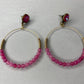 Pink & Gold Hoop Dangle Earrings
