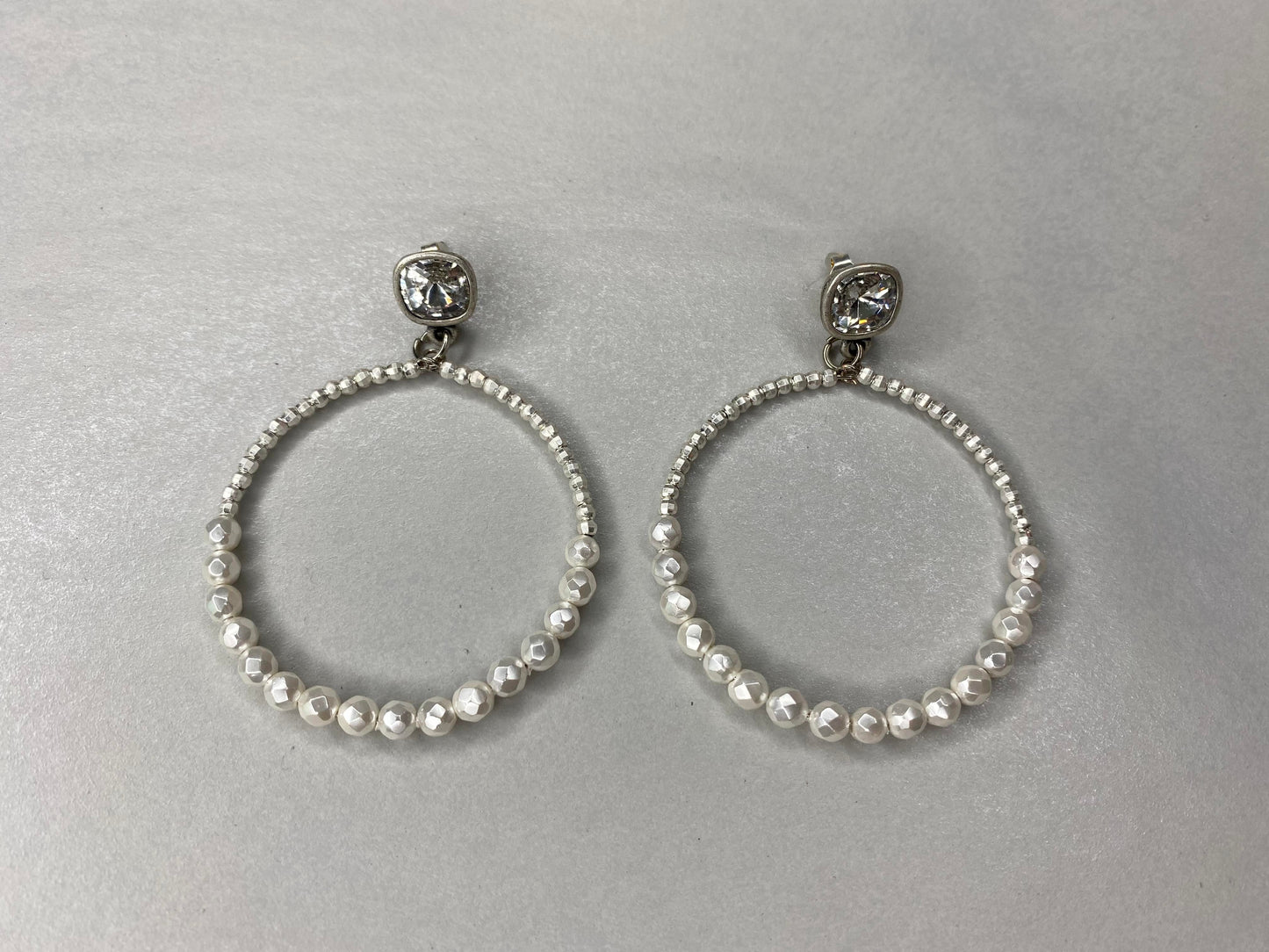 Silver Hoop Dangle Earrings