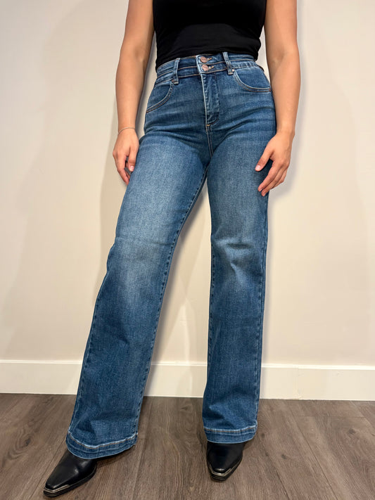 RISEN Tummy Control High Rise Wide Leg