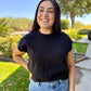 The Short Sleeve Black Knitted Sweater