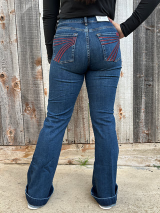 7 For All Mankind Dojo in Rebel Red - LONG