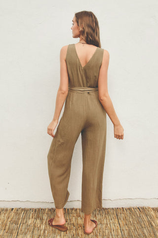 The Linen Sash Belt Jumpsuit