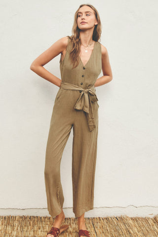 The Linen Sash Belt Jumpsuit