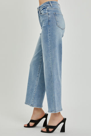 RISEN High Rise Wide Crop Jeans