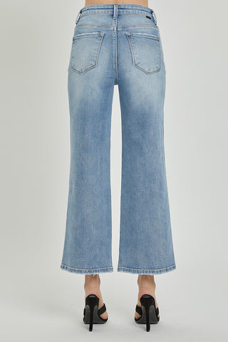 RISEN High Rise Wide Crop Jeans