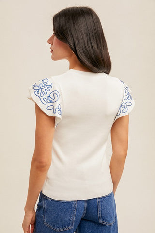The White Ruffled Short Sleeve Top