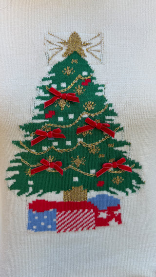 The Embellished Christmas Tree Sweater Top