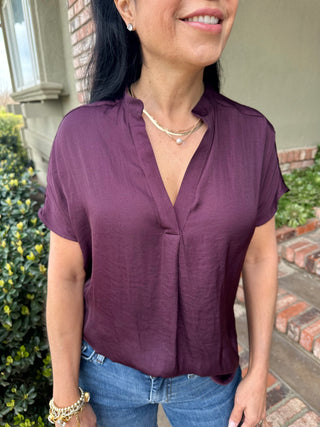The V-Neck Short Sleeve Blouse