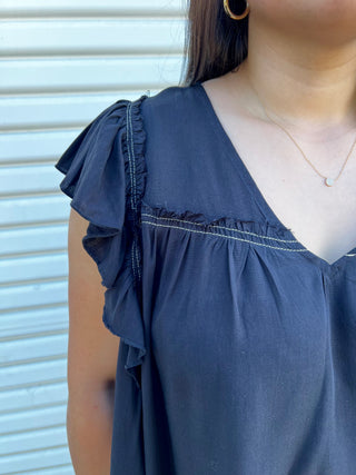 The Black V-Neck Blouse