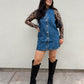 The Sleeveless Button Down Denim Mini Dress
