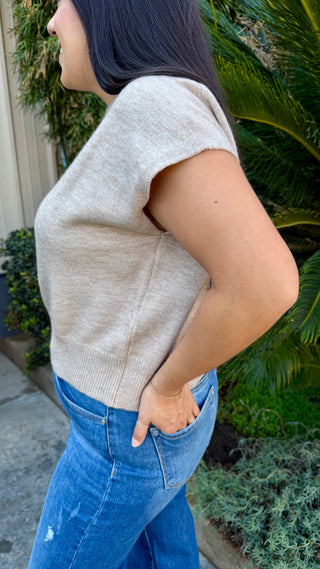 The Loose Short Sleeve Sweater Top