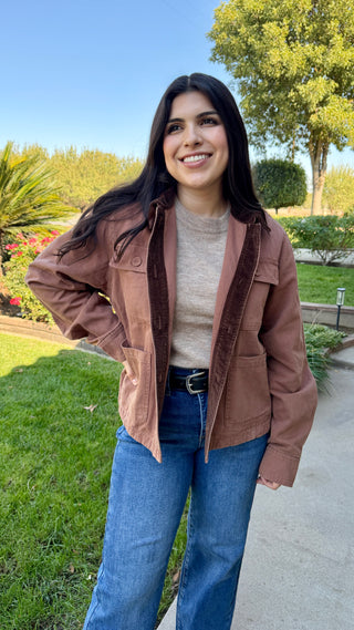 The Brown Barn Jacket With Corduroy