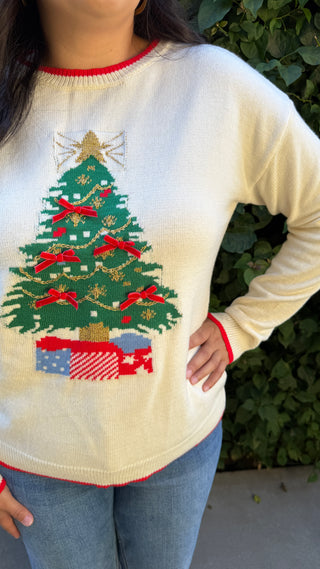 The Embellished Christmas Tree Sweater Top