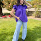 The Isabelle Ruffle Sleeve Blouse- Various Colors