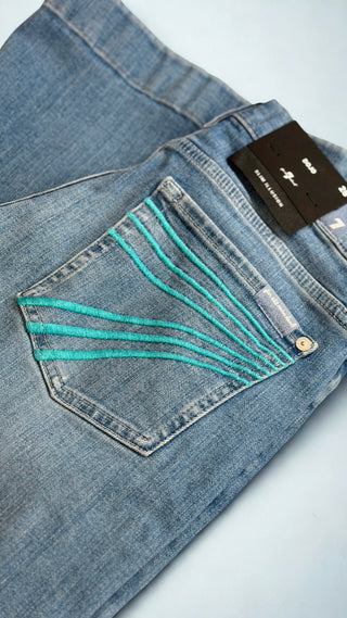7 For All Mankind Dojo Jeans in Iceflow - LONG