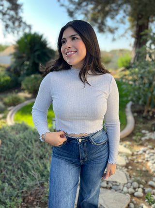 The Cropped Ribbed Long Sleeve