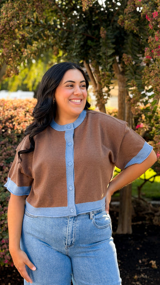 Women's soft cropped button-up cardigan sweater