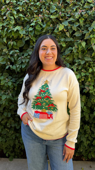 The Embellished Christmas Tree Sweater Top