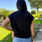 The Short Sleeve Black Knitted Sweater