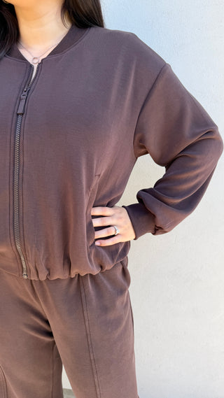The Soft Modal Brown Bomber Jacket