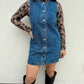 The Sleeveless Button Down Denim Mini Dress