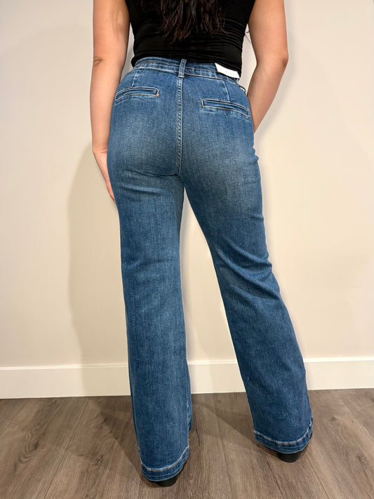 RISEN Tummy Control High Rise Wide Leg