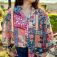 The Patchwork Bubble Sleeve Blouse