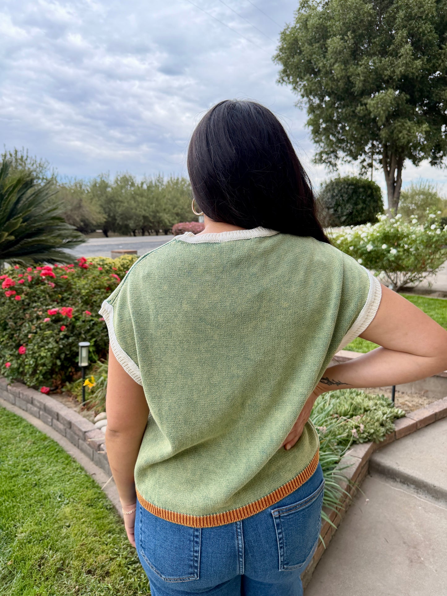 The Mineral Washed Short Sleeve Sweater