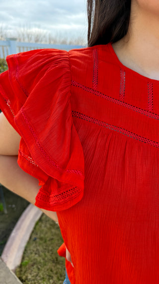 The Ruffle Short Sleeve Blouse