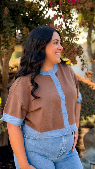 Women's soft cropped button-up cardigan sweater