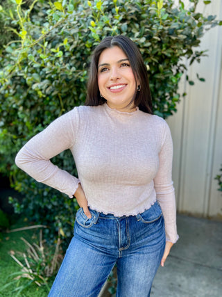 The Cropped Ribbed Long Sleeve