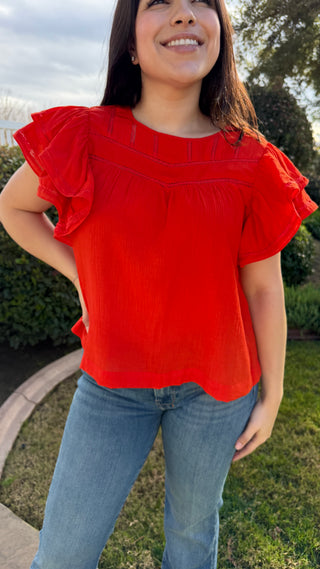 The Ruffle Short Sleeve Blouse
