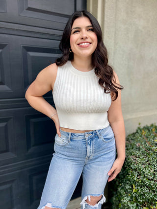 The Cream Knitted Tank