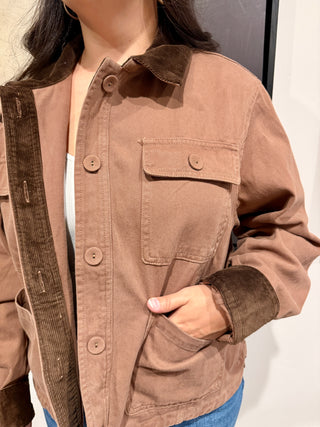 The Brown Barn Jacket With Corduroy