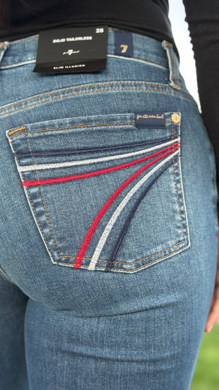 7 For All Mankind Tailorless Dojo jeans in Royalty - SHORT