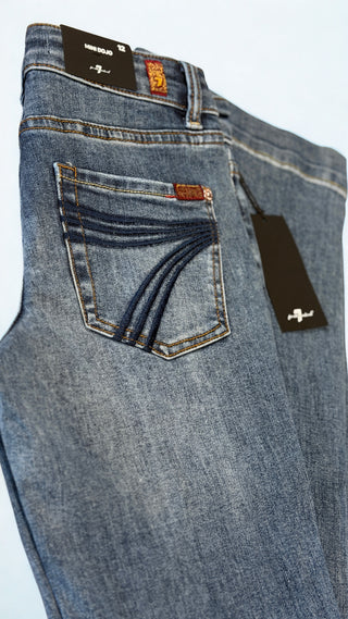 Youth 7 For All Mankind Mini Dojo Jeans - Distressed Authentic Light