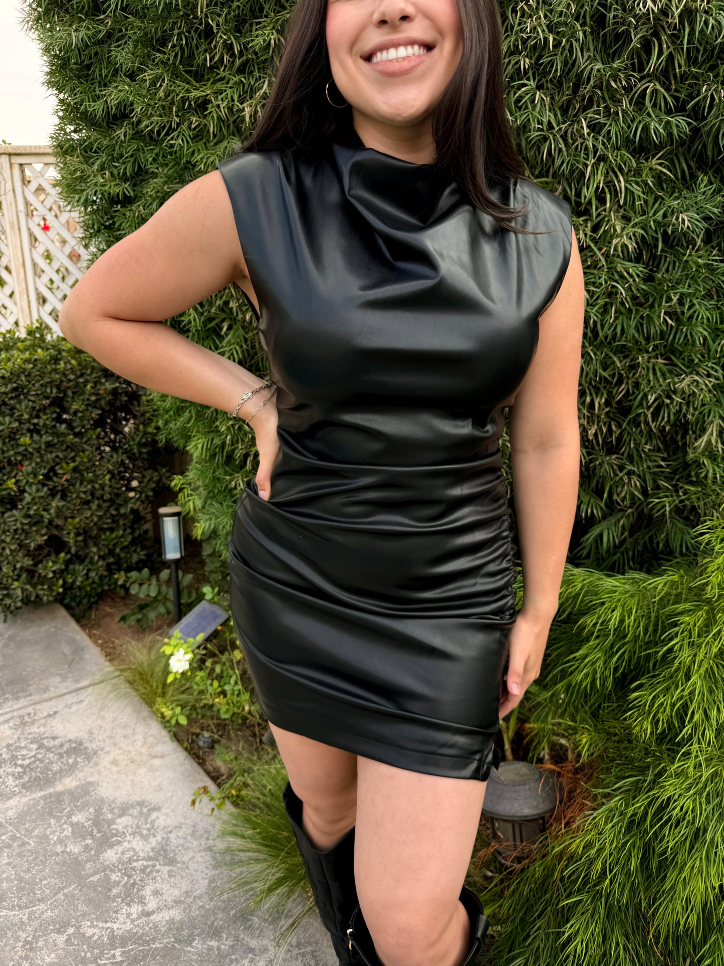 The Alice Faux Leather Dress