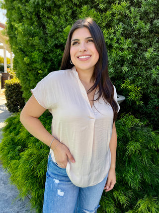 The V-Neck Short Sleeve Blouse