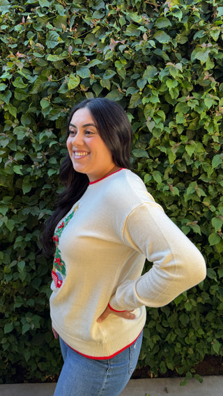The Embellished Christmas Tree Sweater Top