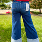 RISEN High Rise Cuffed Wide Leg Jeans