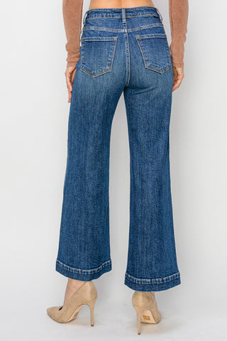 RISEN High Rise Ankle Wide Leg Jeans