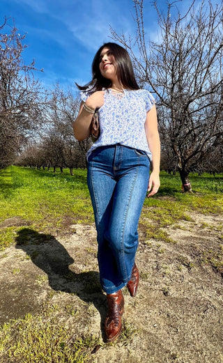 RISEN High Rise Ankle Wide Leg Jeans